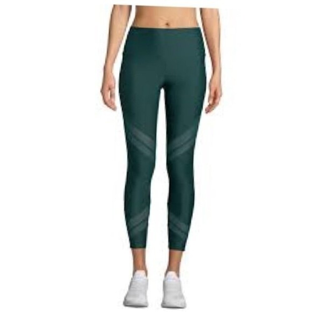 Onzie Mesh Insert High Rise Leggings Green XS NWOT